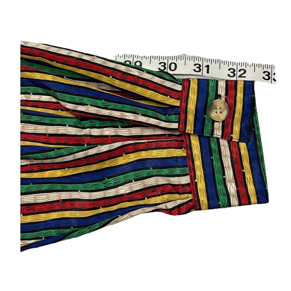 Joséphine Blouse Top Women's 10 Multicolor Striped Classic Long Sleeve Formal - Picture 7 of 8